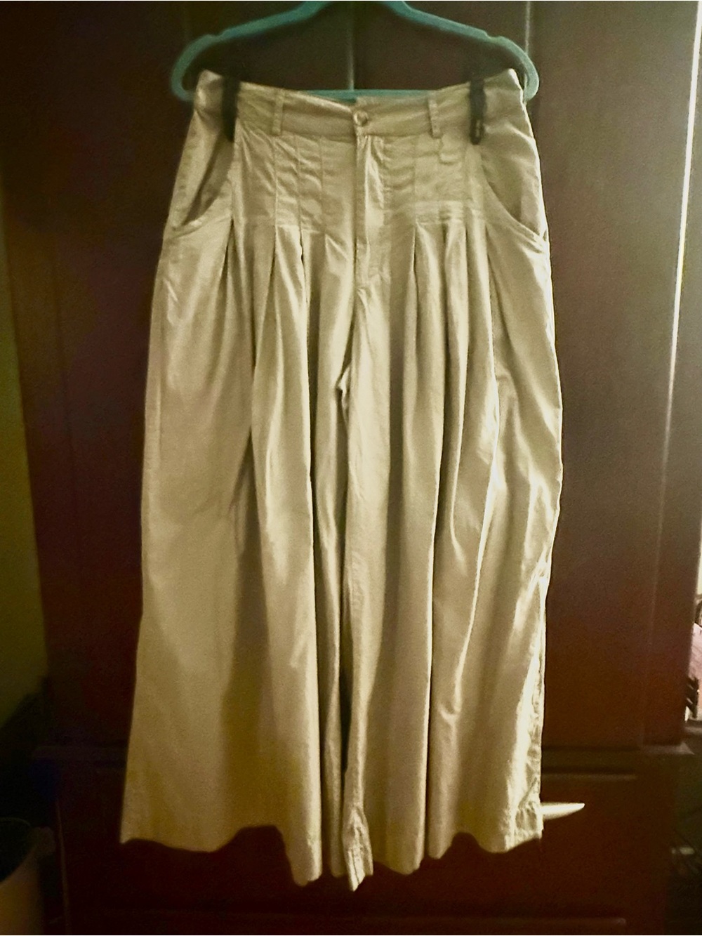 Free People Khaki Beige Wide Leg Palazzo Pants Size 10